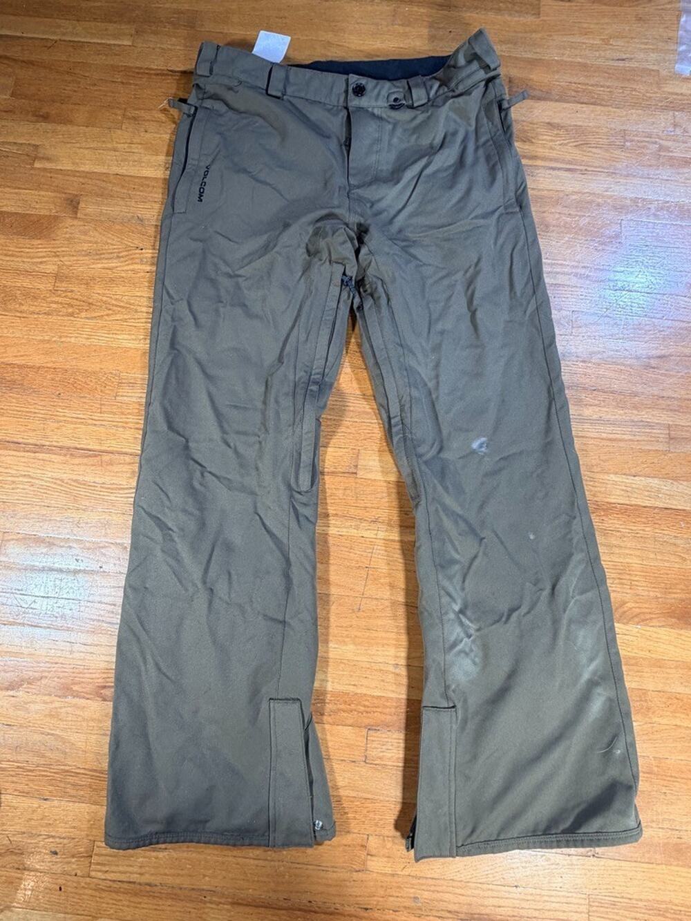 Volcom Men’s Medium 10K Snowboard Ski Pants Olive Green Waterproof